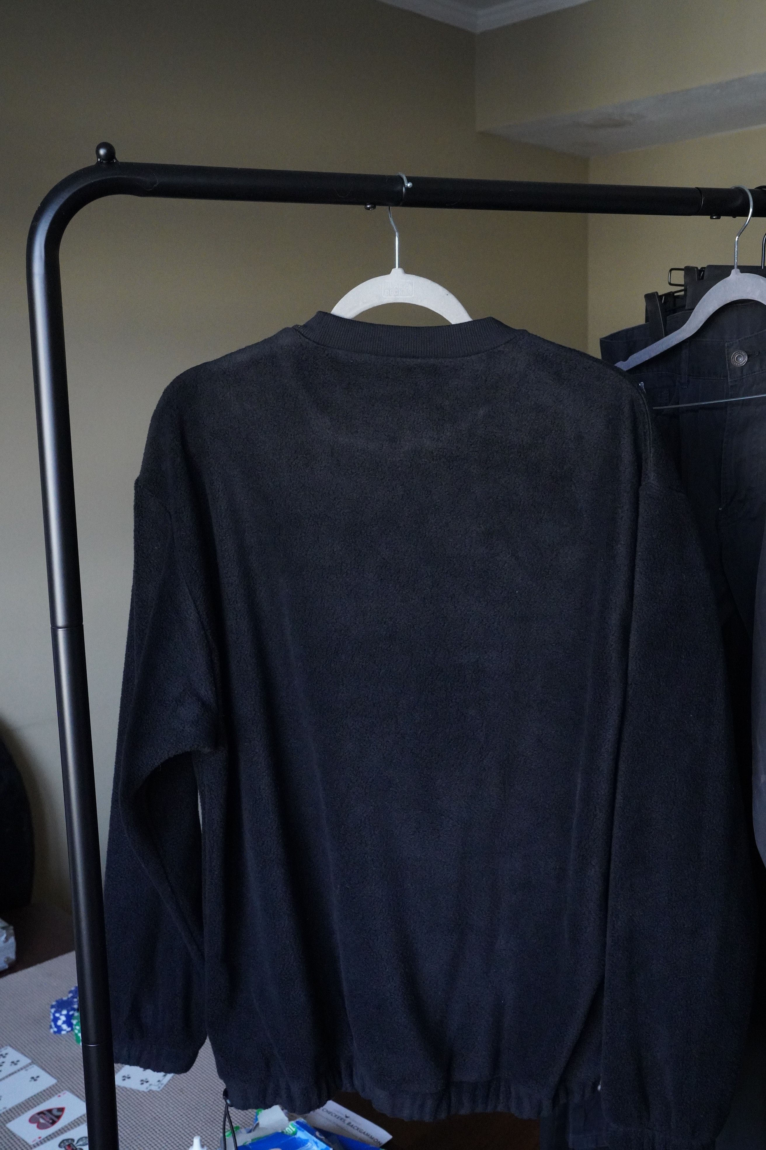 Asos Oversized fleece sweatshirt with toggle detail in black Size US M / EU 48-50 / 2 - 4 Thumbnail