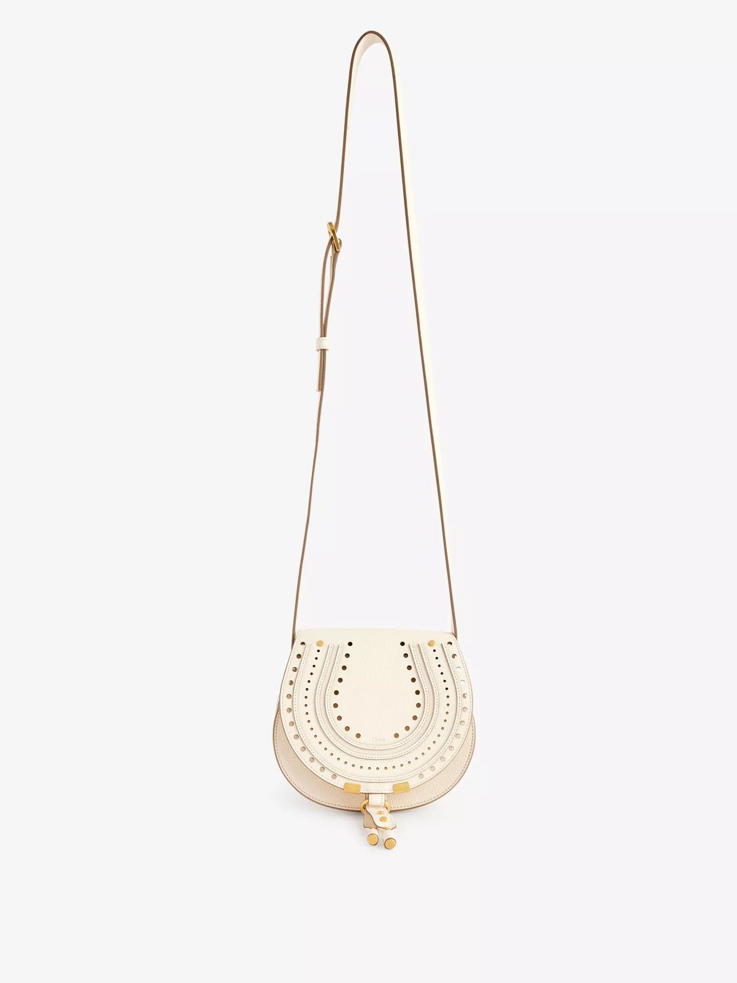 Chloe oc11z0525 Size: OS / Marcie Small Saddle Bag in Ivory Size ONE SIZE - 5 Thumbnail