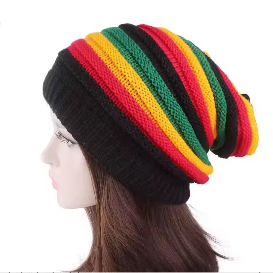 Japanese Brand Colourful Striped Knitted Hat Size ONE SIZE - 2 Thumbnail