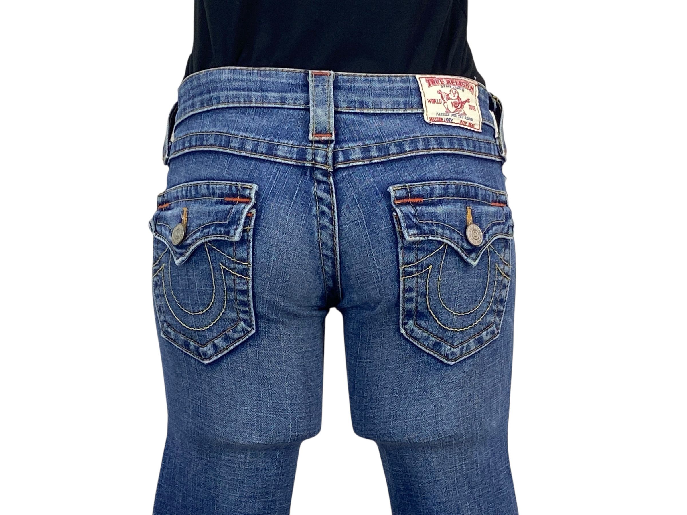 True Religion True Religion Twisted Seam Flare Bootcut Denim Jeans Size 24" / US 00 / IT 34 - 6 Thumbnail