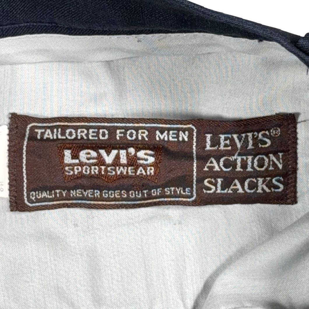 Levi's VINTAGE Levi's Pants Mens 35x29 Blue Dress Action Slacks Disco Flare Talon 70s Size US 35 - 6 Thumbnail