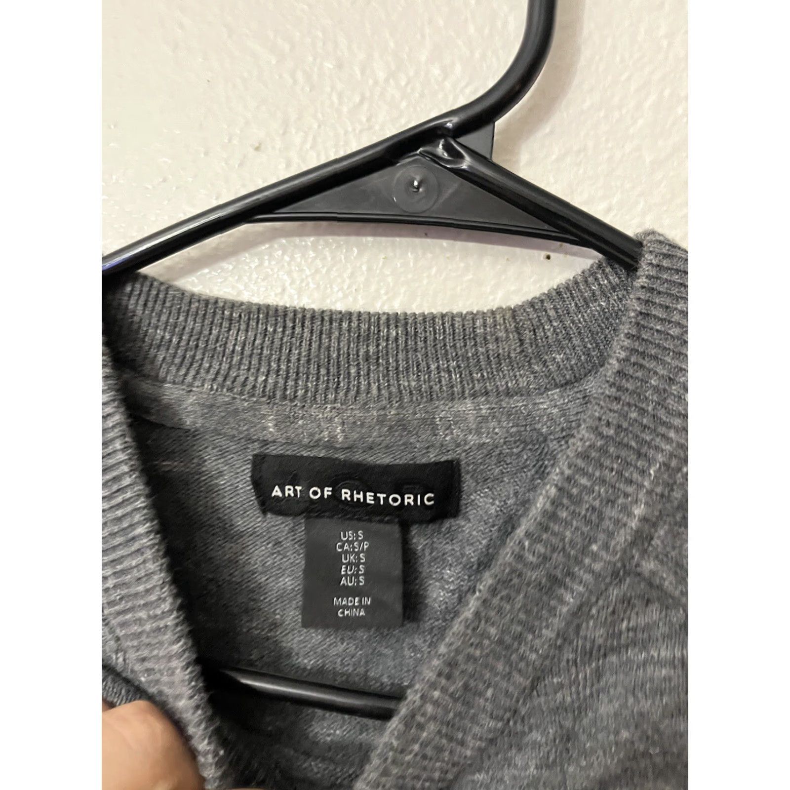 Vintage Art of Rhetoric Sweater Men Small Gray Pullover Knit Cotton Crew Neck Long Sleeve Vintage? (if applicable) Size US S / EU 44-46 / 1 - 3 Thumbnail