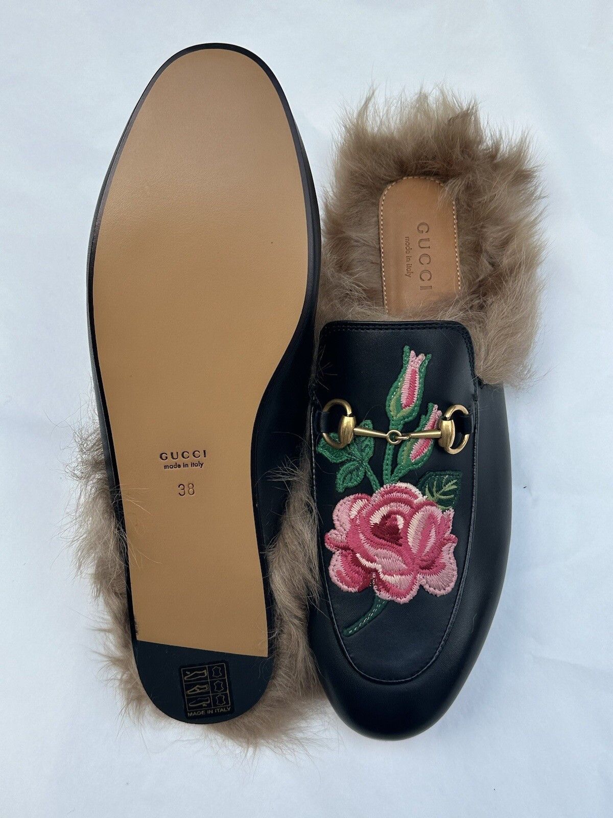 Gucci Size-IT-38/US-8 New Gucci Princetown Mules Woman's Size US 8 / IT 38 - 8 Thumbnail
