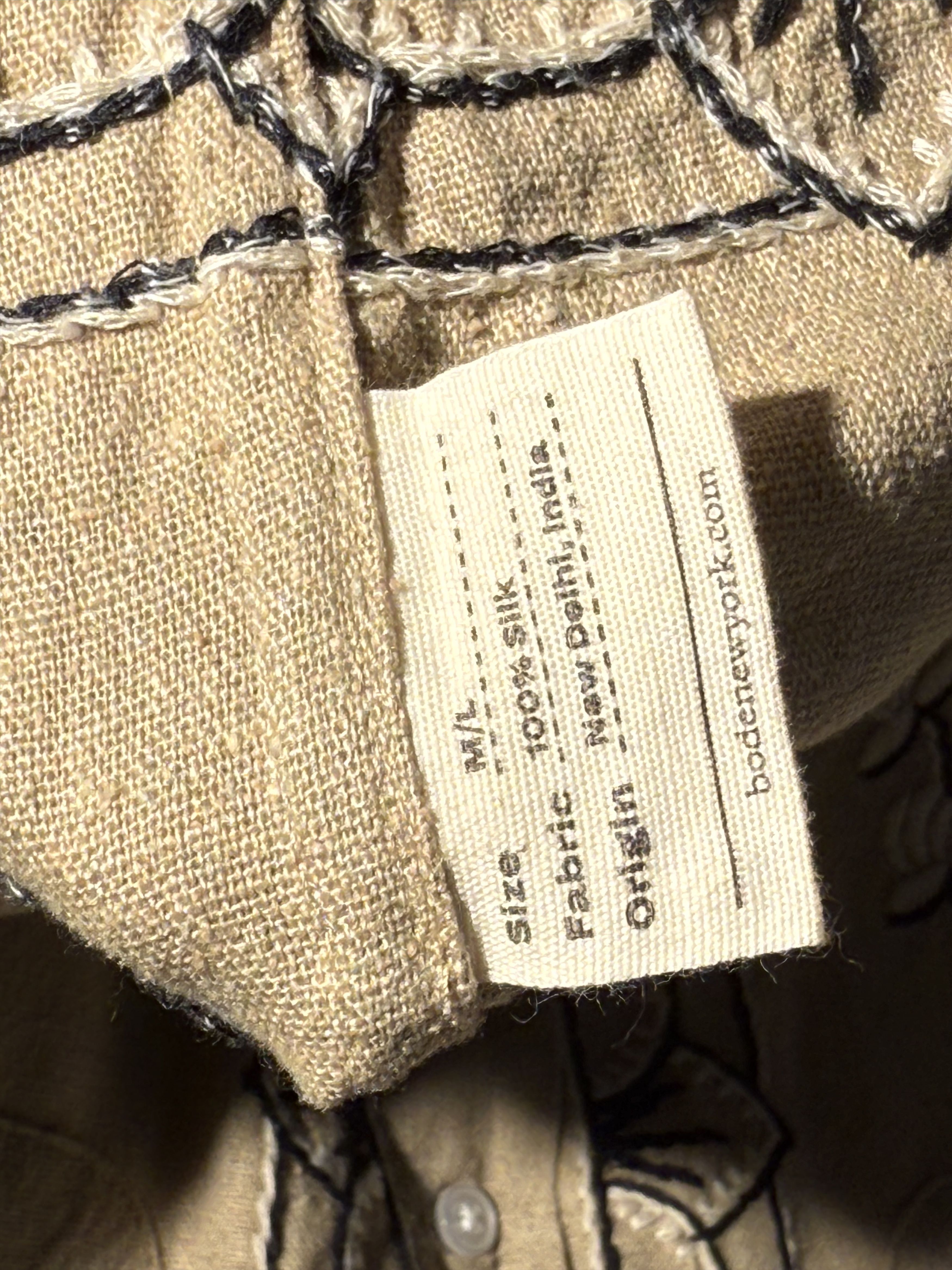 Bode Bode Khaki Embroidered Long Sleeve Shirt Size US M / EU 48-50 / 2 - 9 Thumbnail