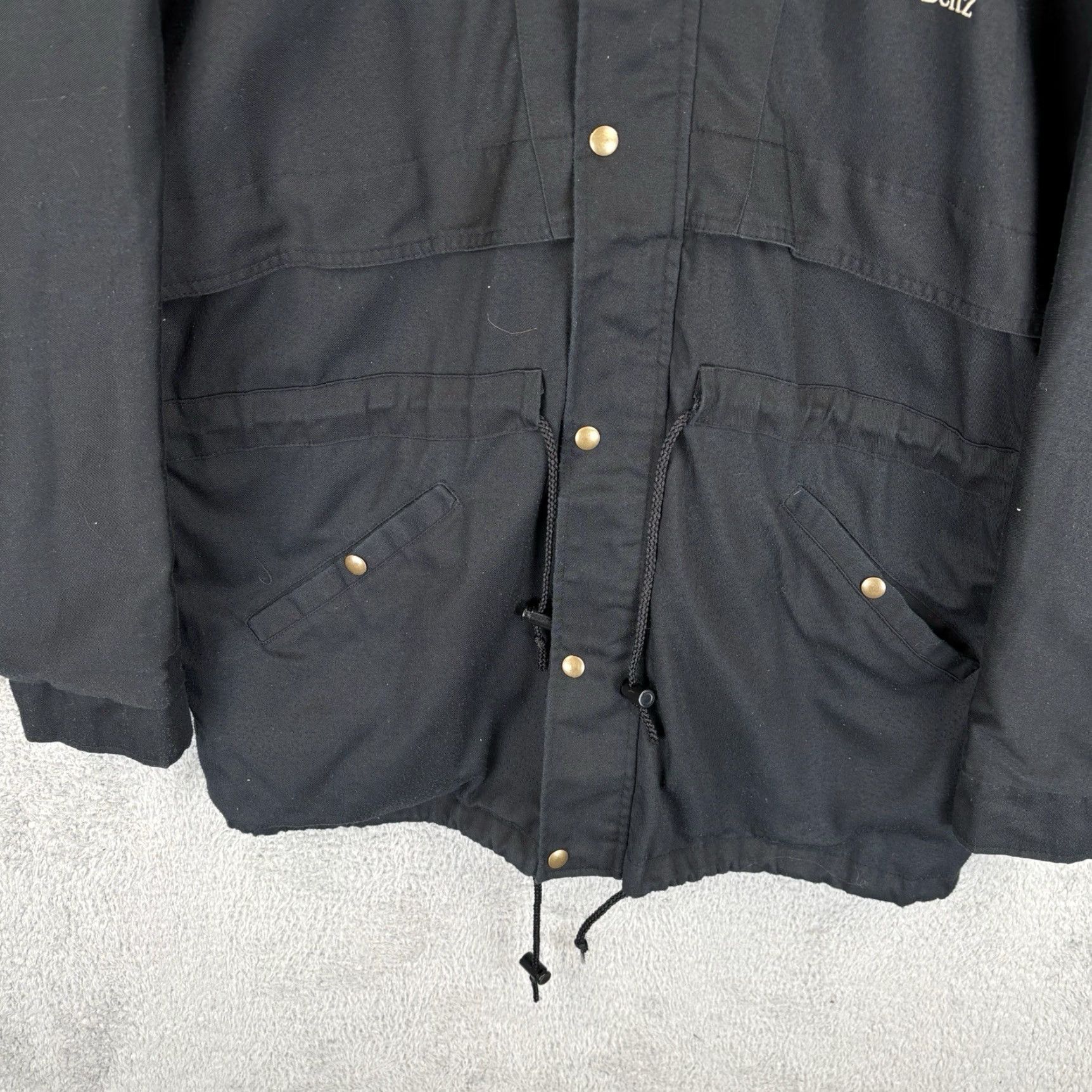 Mercedes-Benz VINTAGE Mercedes-Benz Jacket Mens XL Black Parka Hooded Coat Embroidered USA Full Zip Long Coat Size US XL / EU 56 / 4 - 2 Thumbnail