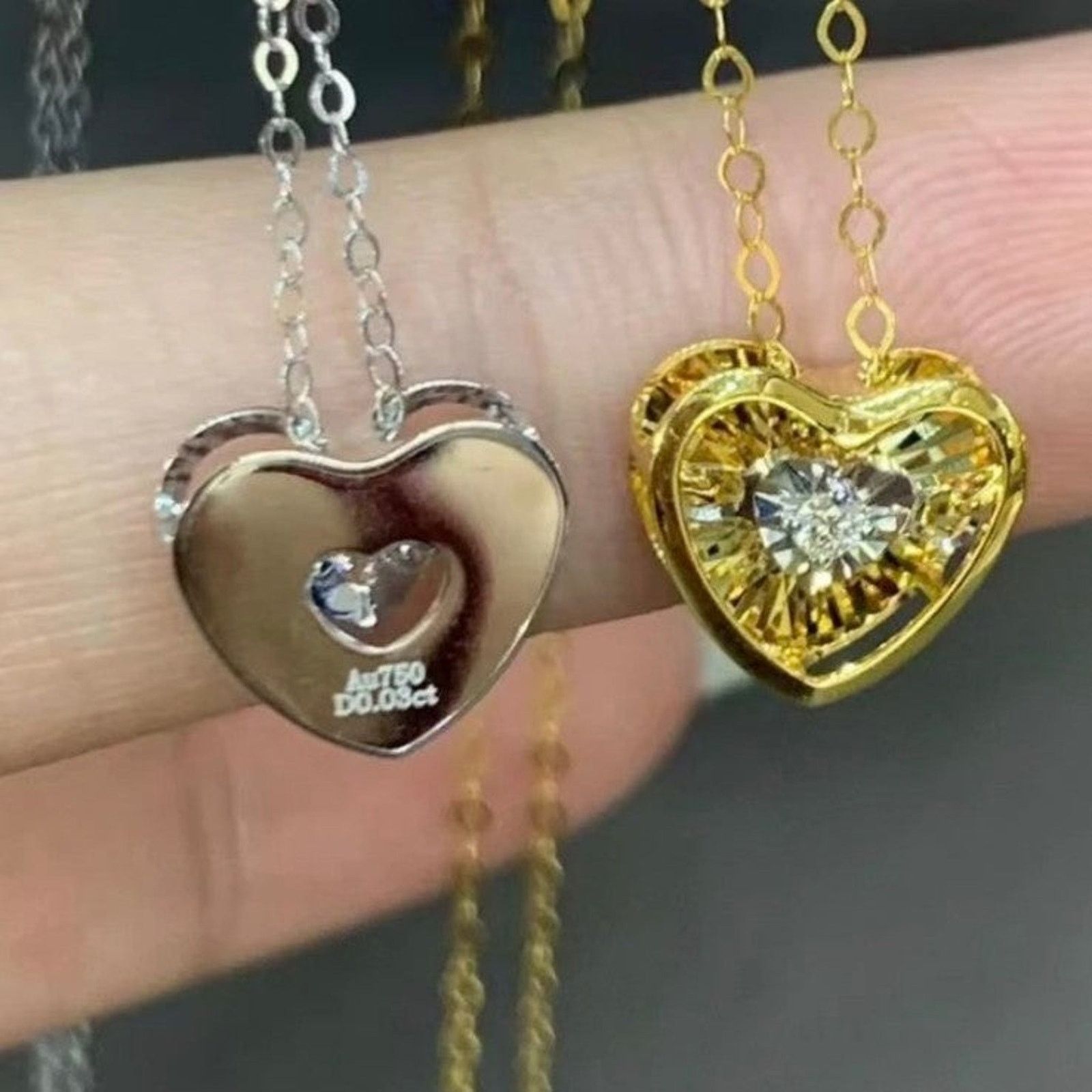 Other Heartbeat: Solid 18k White Gold Diamond Pendant Necklace Size ONE SIZE - 8 Thumbnail