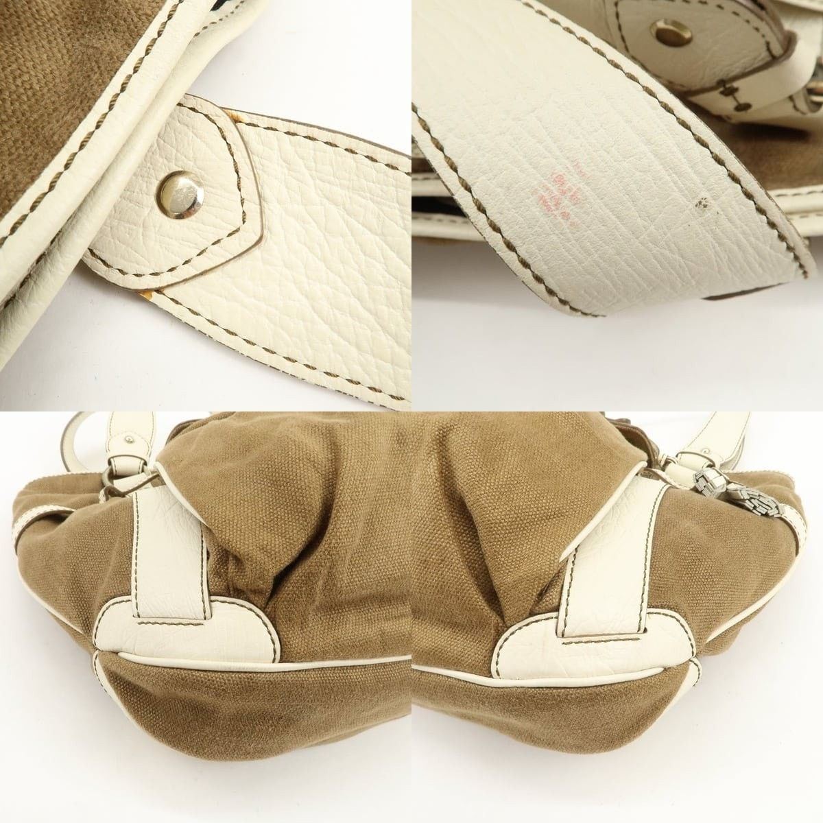 Celine Celine Macadam Canvas & Leather Shoulder Bag Brown Size ONE SIZE - 4 Thumbnail