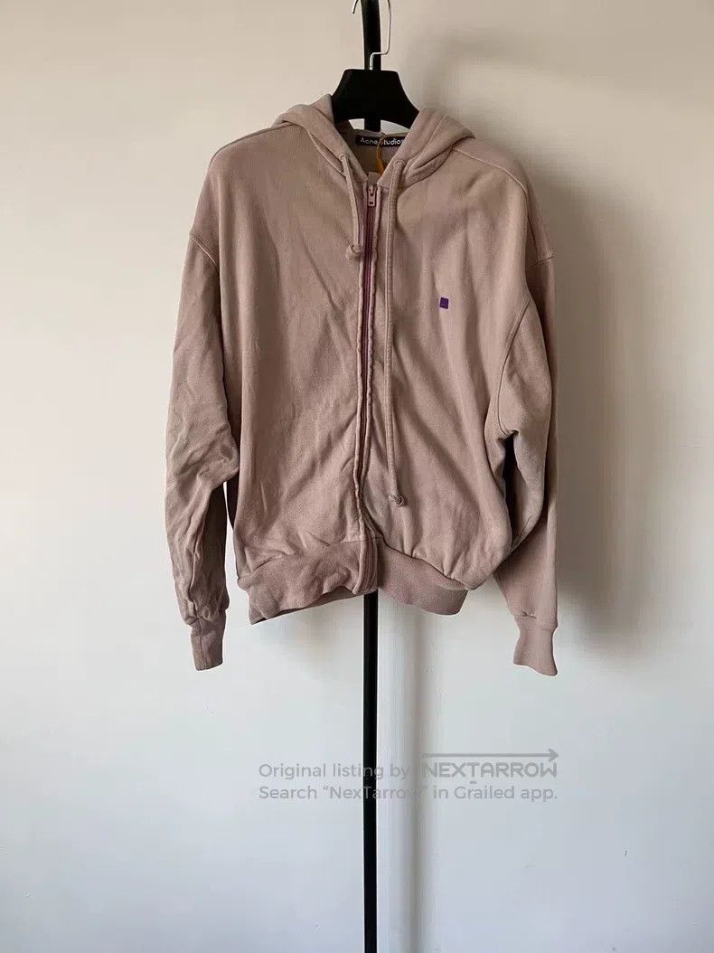 Acne Studios Face Expression Faded Zip Hooded Sweatshirt