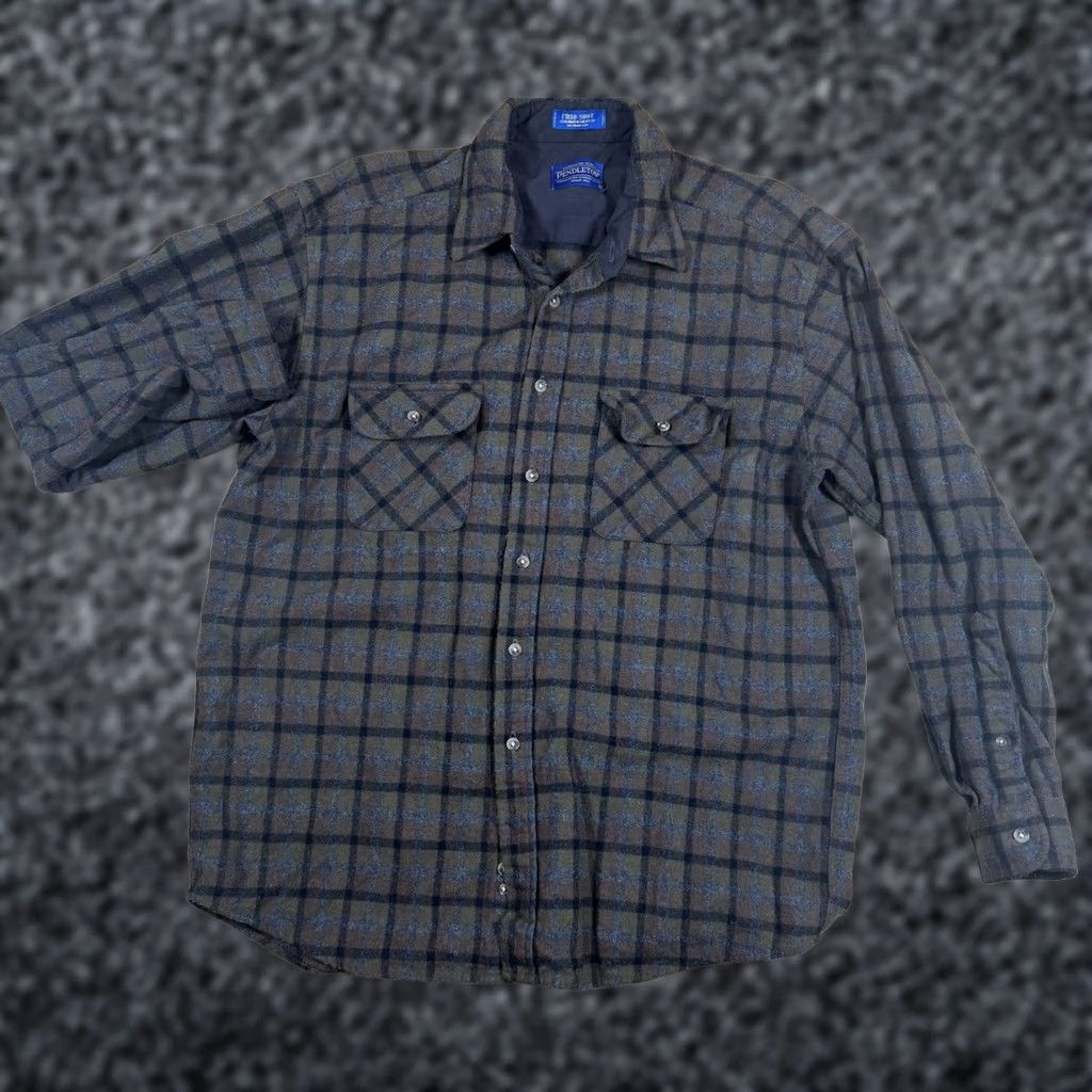 Pendleton VINTAGE Pendleton Field Shirt Western Brown Plaids Mens XL 100% Wool Shirt Long Sleeve Button-Up Men XXL? Size US XL / EU 56 / 4 - 1 Thumbnail
