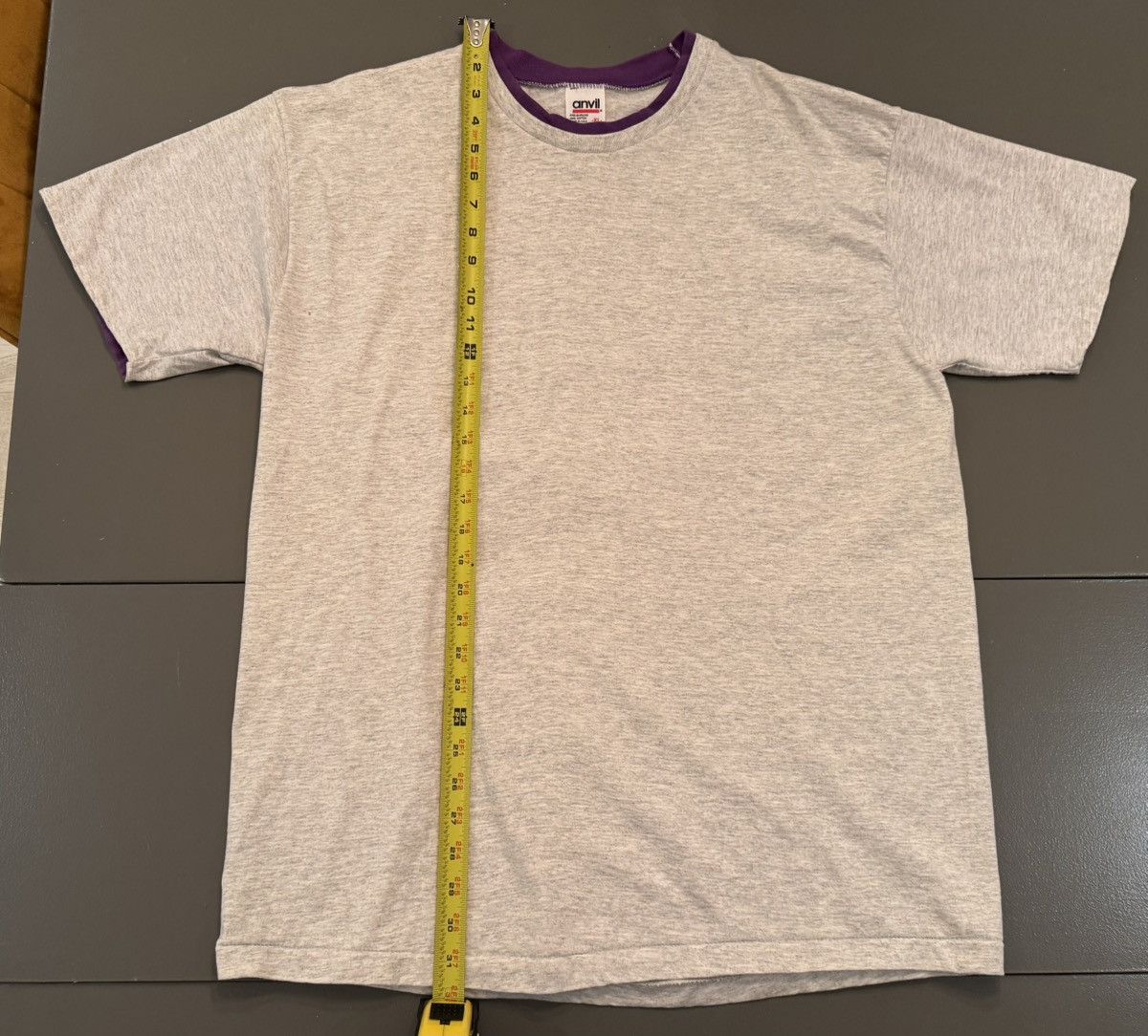 Anvil × Vintage Anvil Purple Lined T-Shirt Size US XL / EU 56 / 4 - 2 Thumbnail