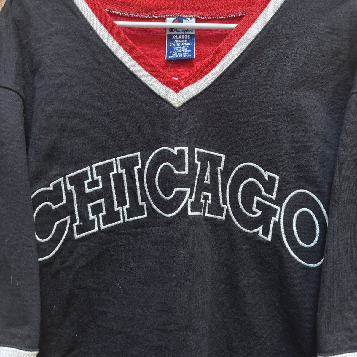 Champion × Vintage $80 Vintage 90s Champion Chicago Bulls warm up top Size US XL / EU 56 / 4 - 2 Thumbnail