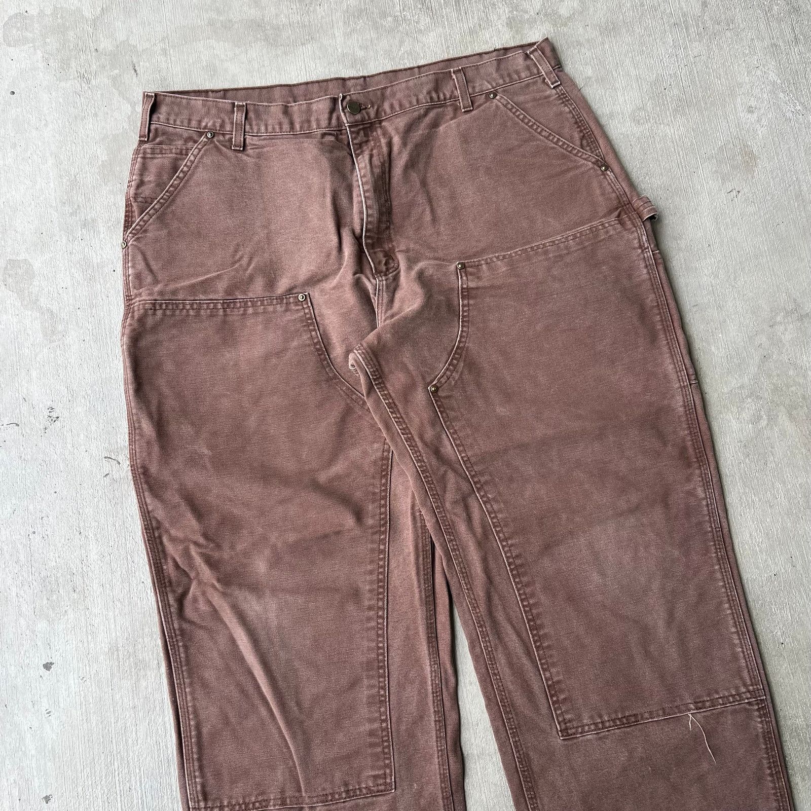 Carhartt × Vintage Vintage Y2K Carhartt B136 CHT brown double knee work pants Size US 39 - 2 Thumbnail