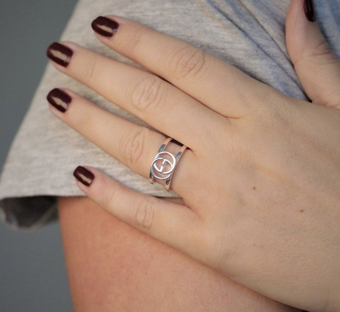 Gucci Gucci Interlocking G Wide Open Silver 925 Ring 298036 Size ONE SIZE - 3 Thumbnail