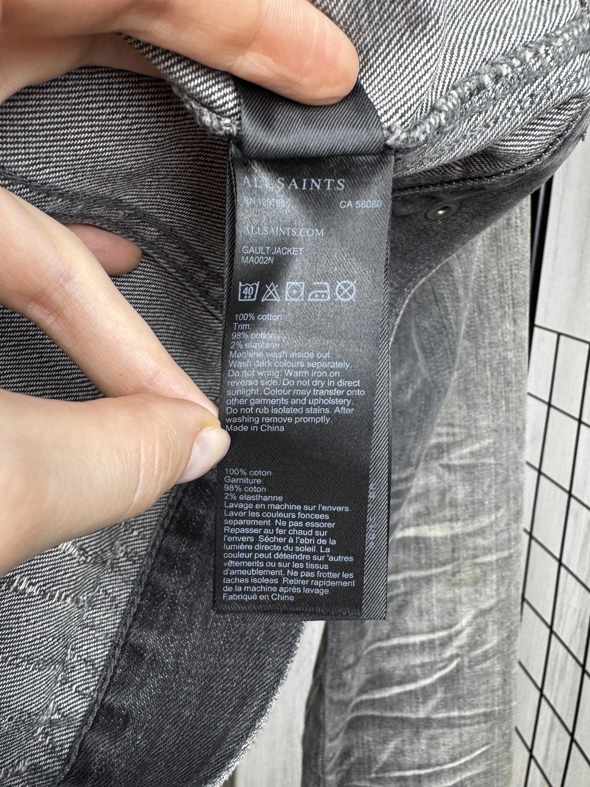 Allsaints Allsaints faded distressed grey gault denim jacket size XS Size US XS / EU 42 / 0 - 13 Thumbnail