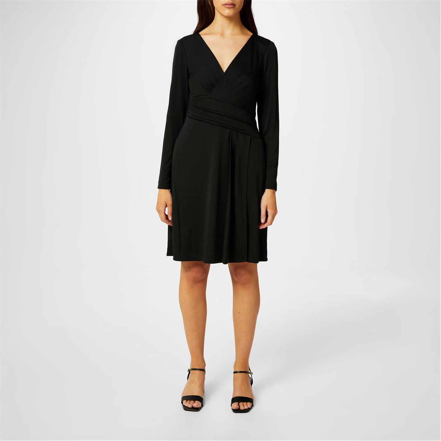 Lauren Ralph Lauren o1g2r1mq0825 Long-Sleeve Glendon Jersey Dress in Black Size XS / US 0-2 / IT 36-38 - 2 Thumbnail