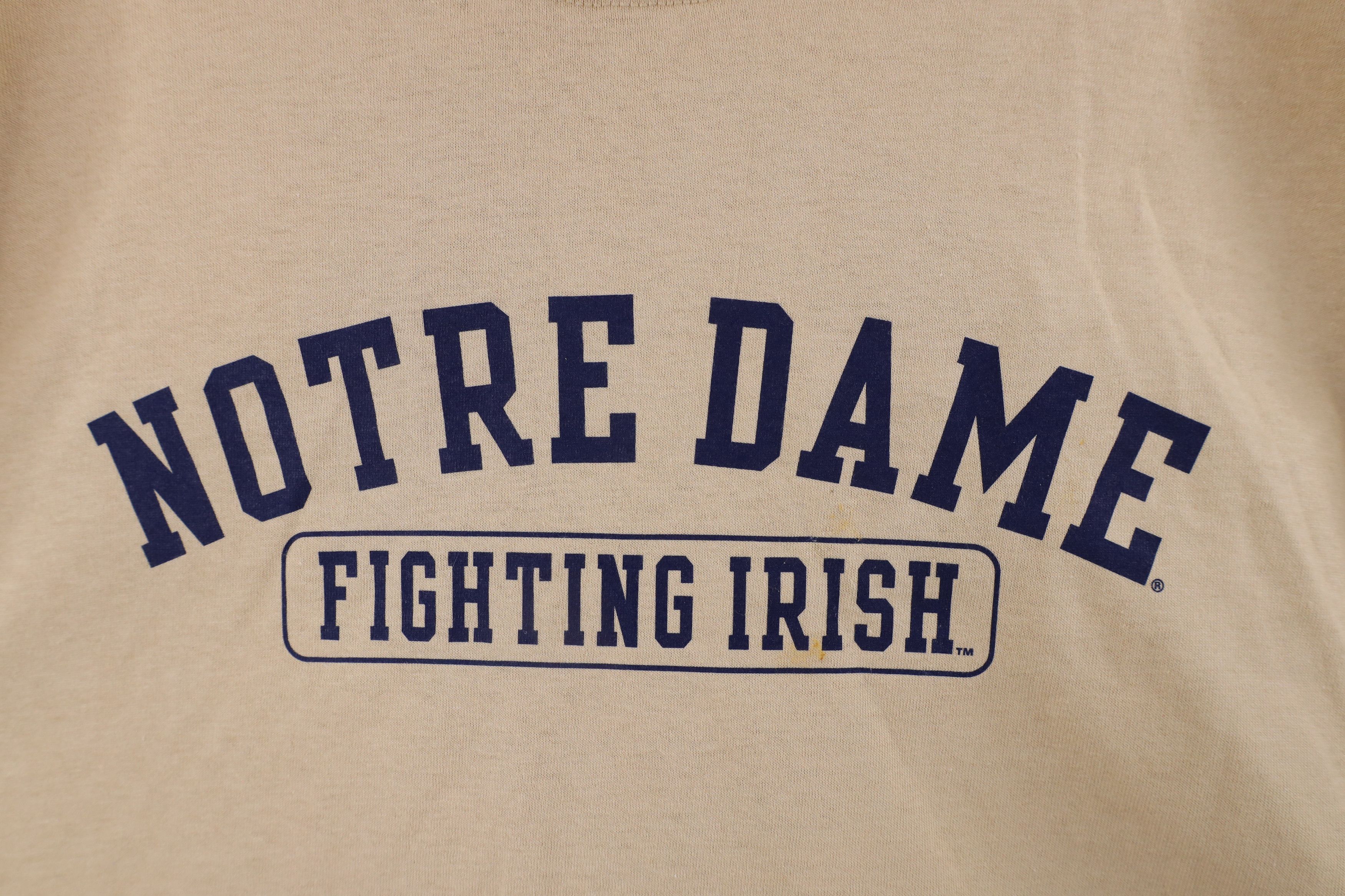 Adidas × Vintage Vintage Adidas Spell Out Notre Dame University T-Shirt Gold Size US XL / EU 56 / 4 - 6 Thumbnail