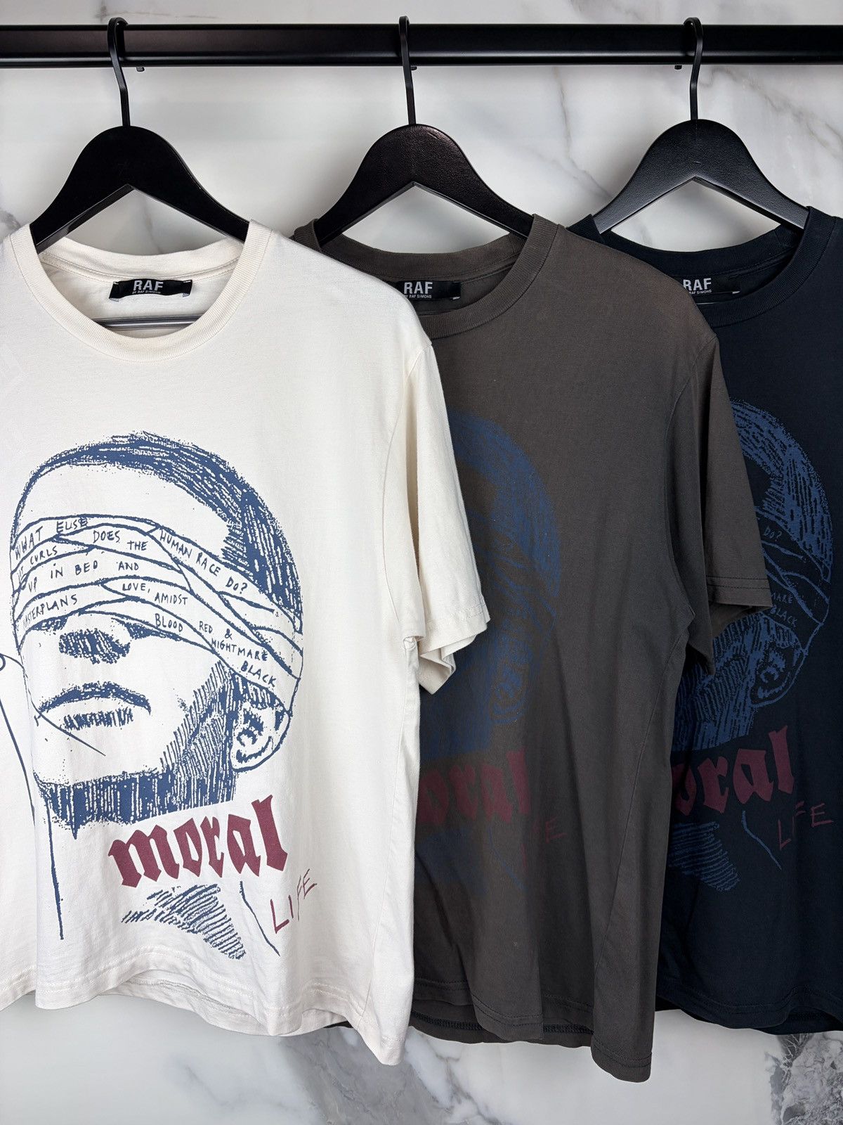 Raf Simons AW06 Raf By Raf Simons Ideal Moral Life Tshirt Faded Gray Size US S / EU 44-46 / 1 - 2 Thumbnail
