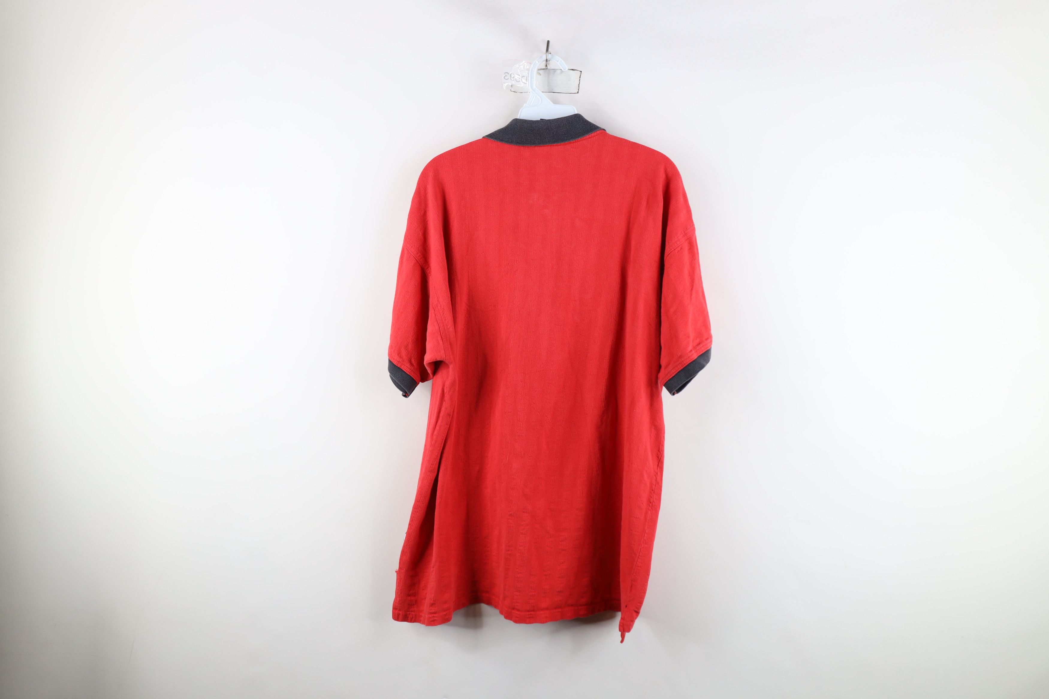 Vintage Vintage 90s Detroit Red Wings Hockey Half Zip Polo Shirt Red Size US XL / EU 56 / 4 - 13 Thumbnail