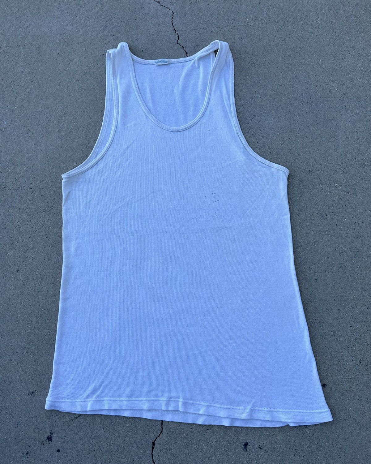 Vintage 80s Vintage Distressed Cotton Ribbed Tank Top | Grailed