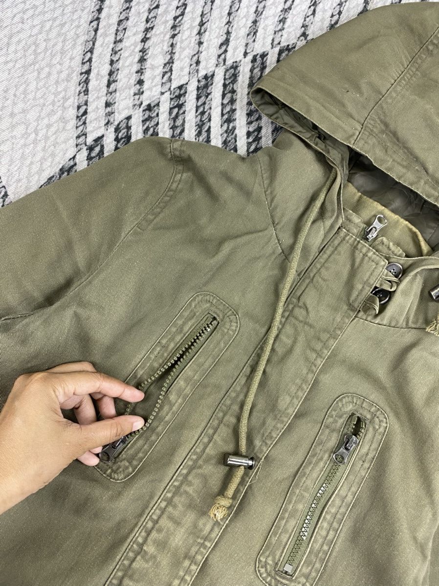 Japanese Brand Vintage Grazie Olive Green Hooded Parka Size US S / EU 44-46 / 1 - 8 Thumbnail