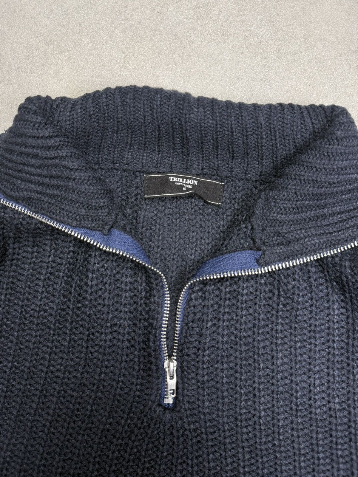 Japanese Brand Trillion Knit Half Zip Sweater Boxy Fit Size US M / EU 48-50 / 2 - 5 Thumbnail