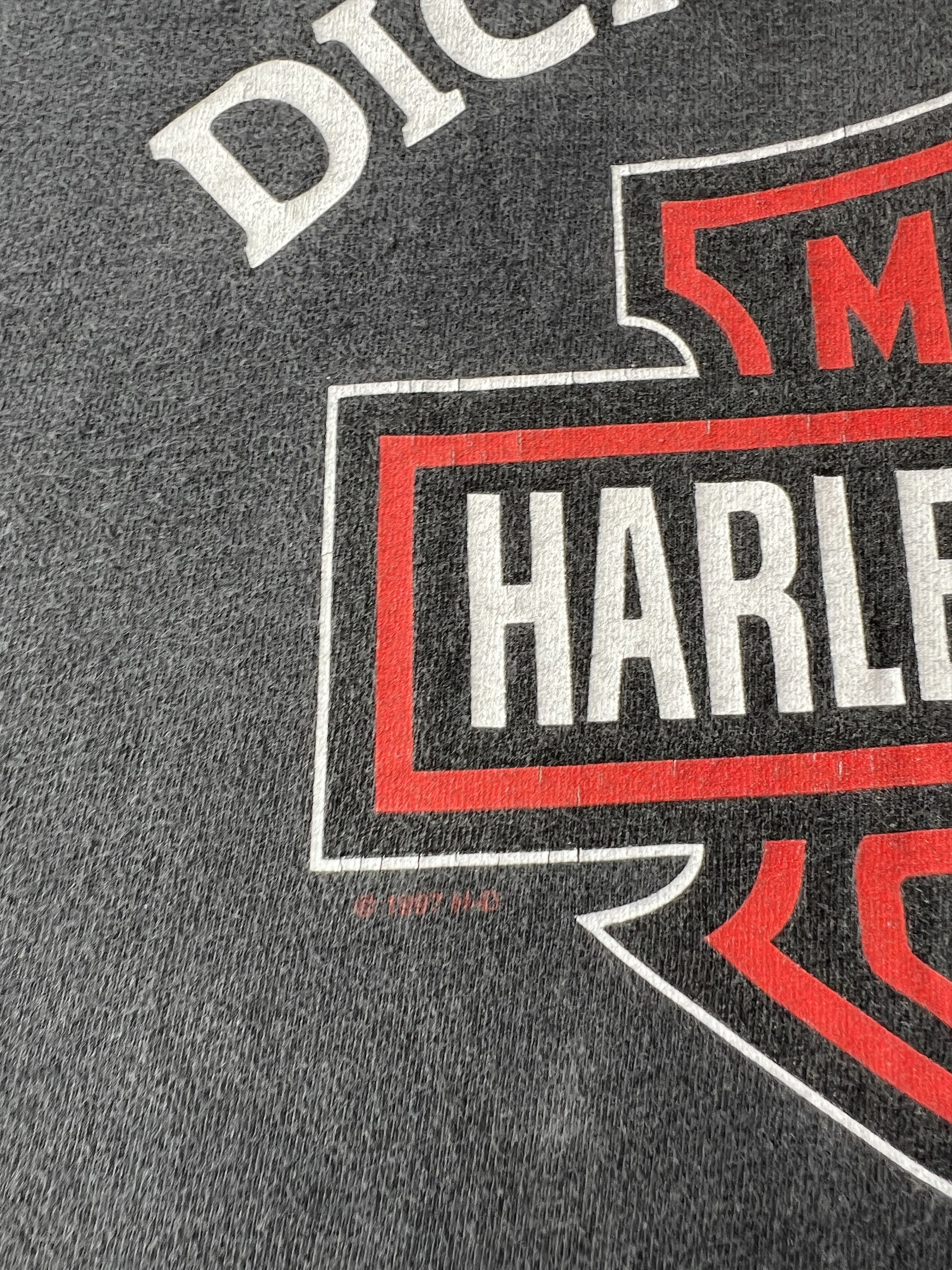 Harley Davidson Vintage 90s Harley Davidson 1958 Panhead Florida Black Tee Size US XL / EU 56 / 4 - 20 Thumbnail