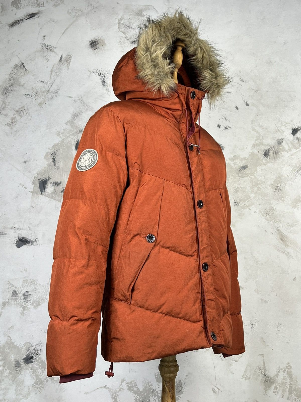 Pretty Green Pretty Green Orange Bomber Jacket Fur Hood Size S - M Size US S / EU 44-46 / 1 - 3 Thumbnail
