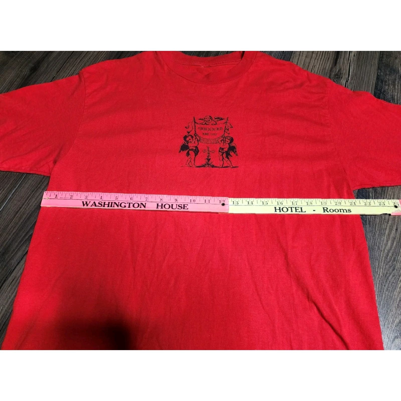 Vintage VINTAGE 4Hunnid Men's L T-Shirt Angel Streetwear Hip Hop Distressed Double Sided Red Size US L / EU 52-54 / 3 - 4 Thumbnail