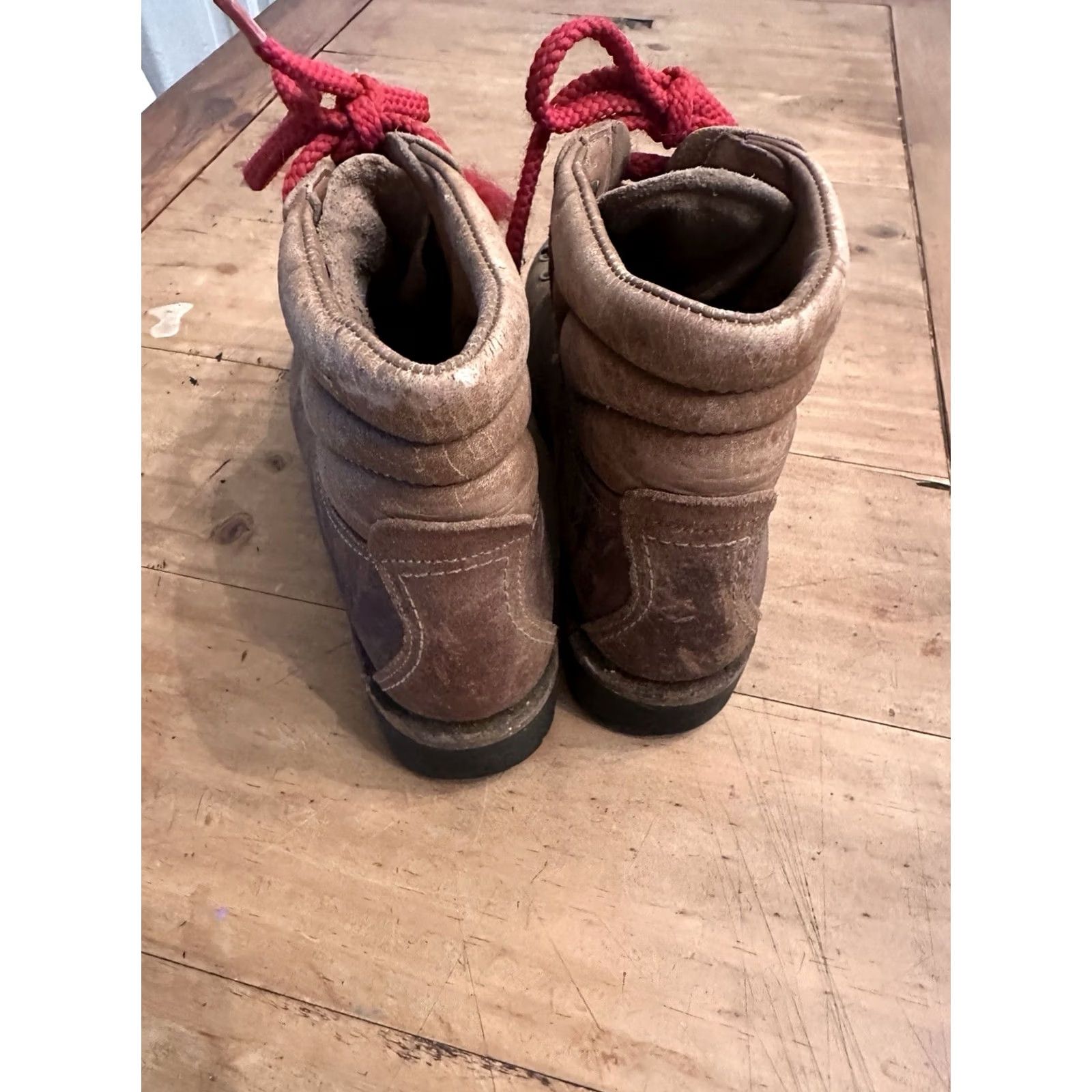 Vibram VINTAGE Kastinger Mountaineering Boots Men 9? Hiking Vibram Italy Brown Leather Desert Boot Womens? Size US 9 / IT 39 - 3 Thumbnail