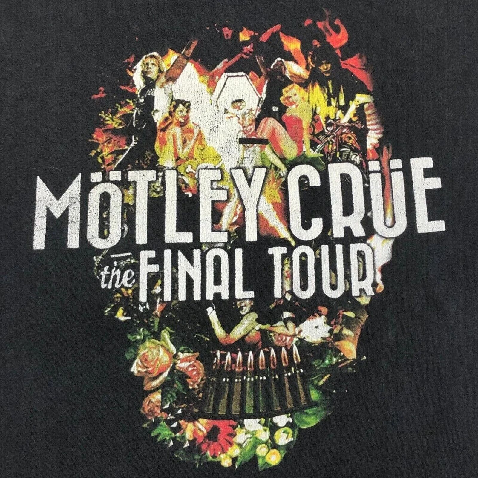Vintage 2014 Motley Crue the Final Tour Alice Cooper Rock Tee Shirt Size US XL / EU 56 / 4 - 2 Thumbnail