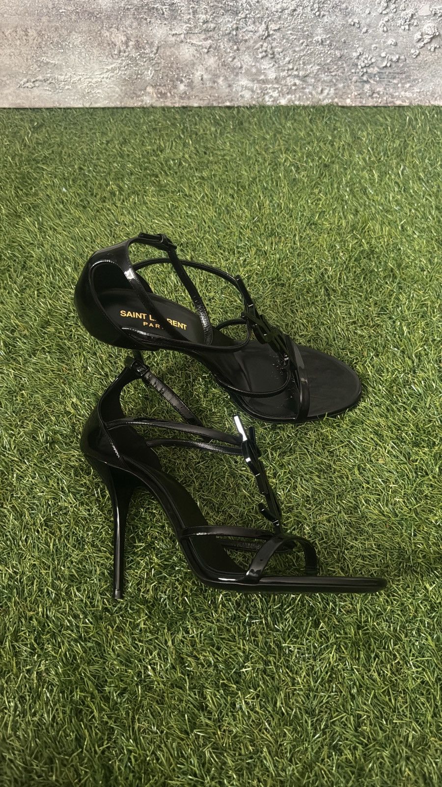 Saint Laurent Paris Saint Laurent Cassandra 100mm Sandals – All Black – Size 40 Size US 9 / IT 39 - 3 Thumbnail