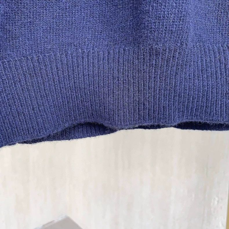 Loro Piana LORO PIANA Deep blue cashmere sweater with round neck Size US L / EU 52-54 / 3 - 4 Thumbnail