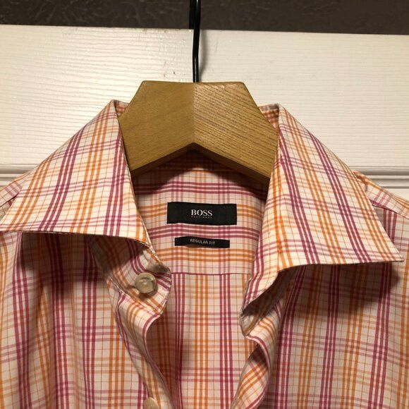 Hugo Boss Hugo boss men's cotton dress shirt size: 17.5/long sleeve Size US XL / EU 56 / 4 - 6 Thumbnail