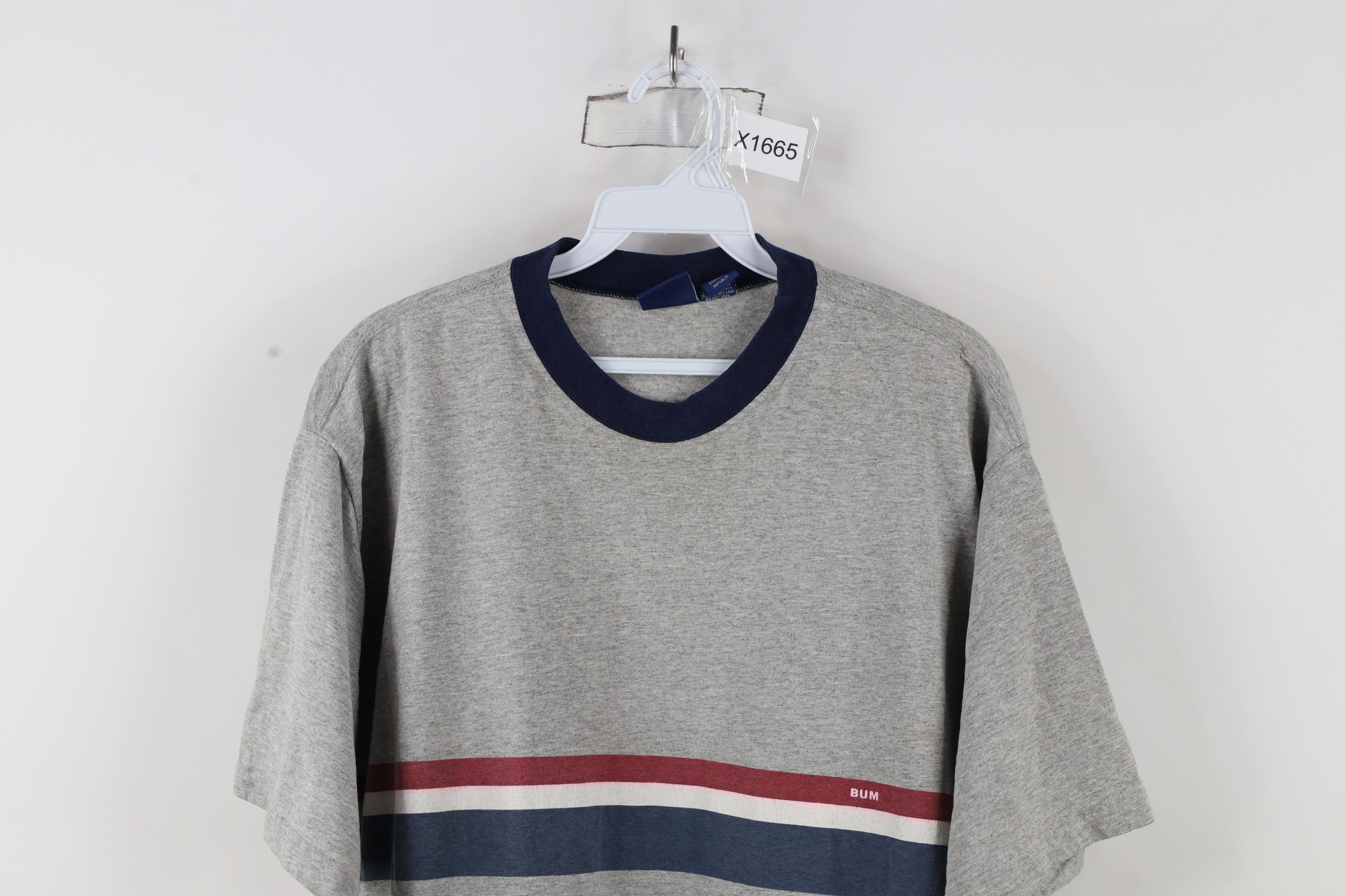 Vintage Vintage 90s Bum Equipment Spell Striped Short Sleeve T-Shirt Size US XL / EU 56 / 4 - 2 Thumbnail