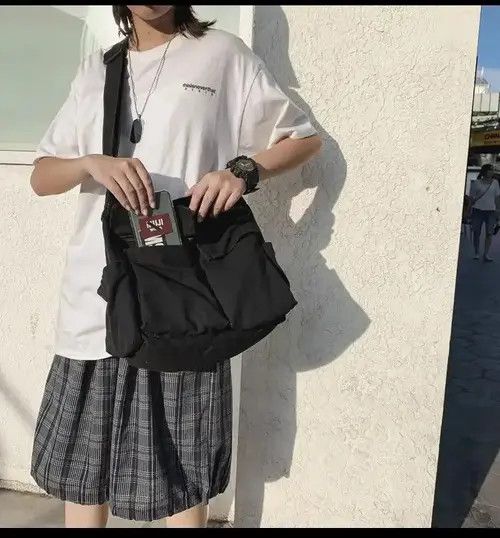 Japanese Brand Casual Canvas Messenger Bag Size ONE SIZE - 2 Thumbnail