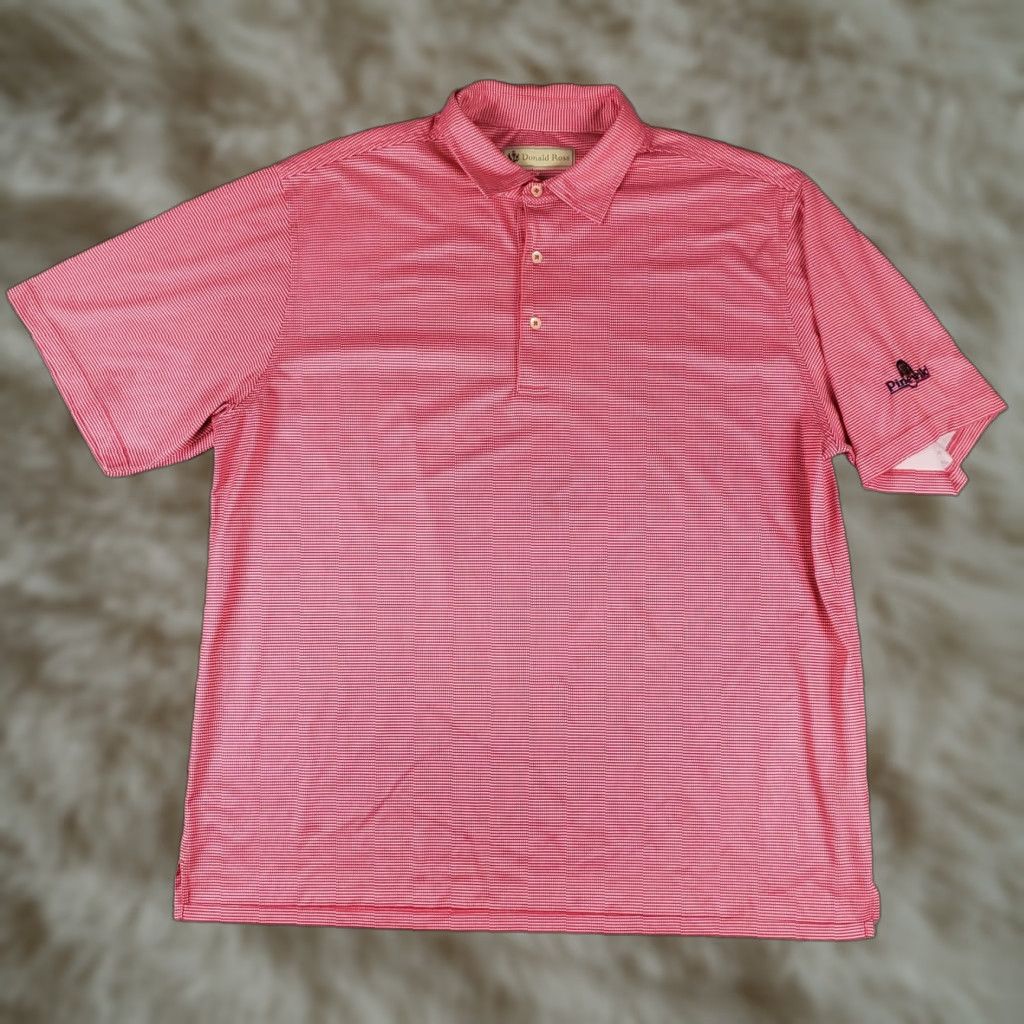 Vintage Donald Ross Polo Shirt Mens XL Pink Micro Dot Short Sleeve Polo Size US XL / EU 56 / 4 - 1 Thumbnail