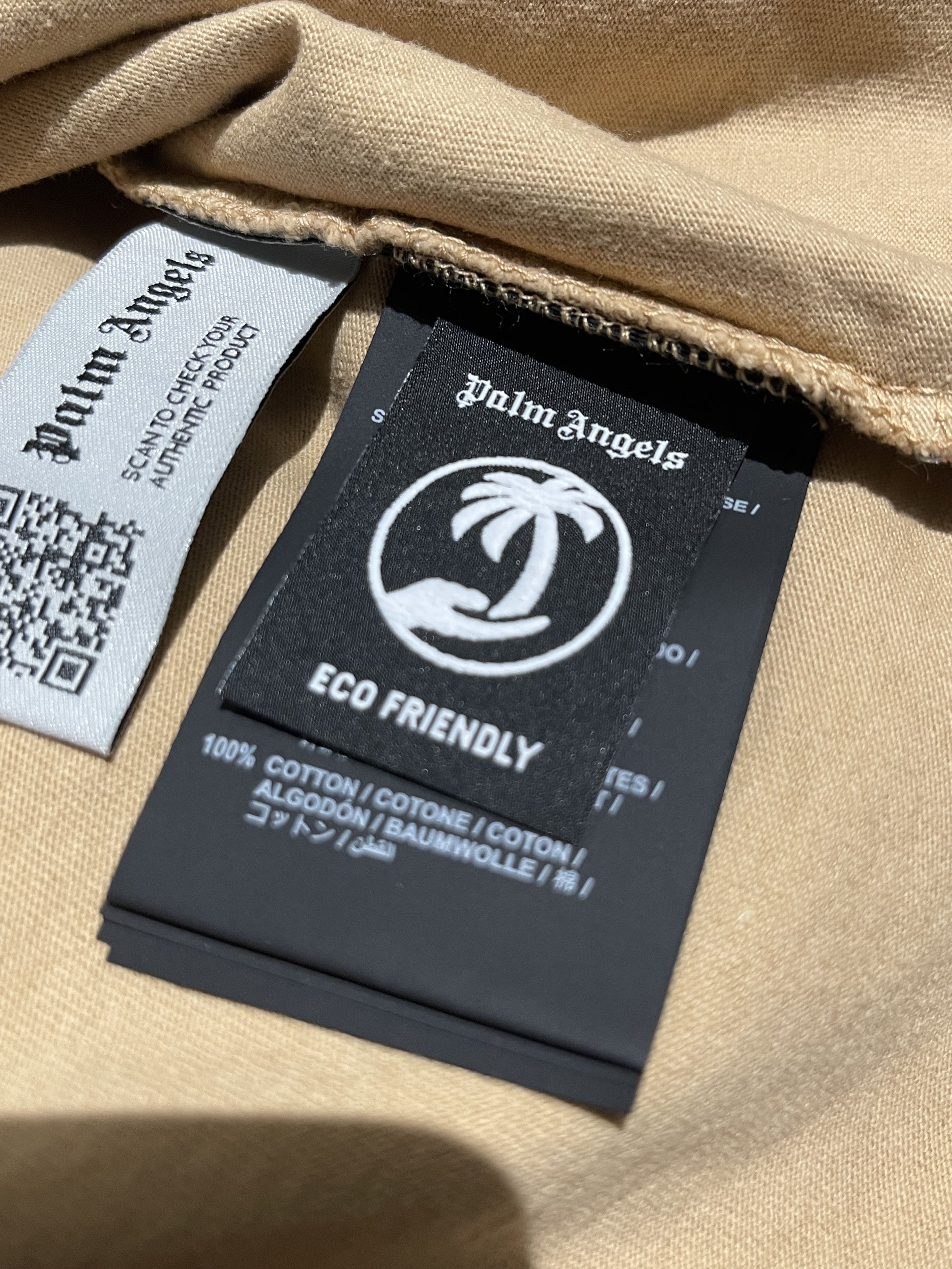 Palm Angels Palm Angels Go Reverse Logo Tee Beige Size US L / EU 52-54 / 3 - 6 Thumbnail