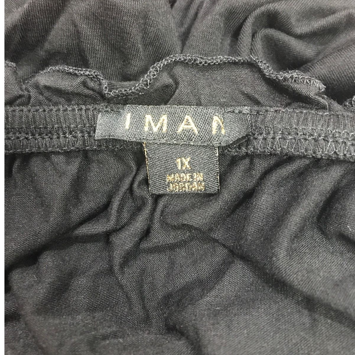 Other IMAN Black Off the Shoulders Ruffled 3/4 Sleeve Blouse 1X Size XL / US 12-14 / IT 48-50 - 3 Thumbnail