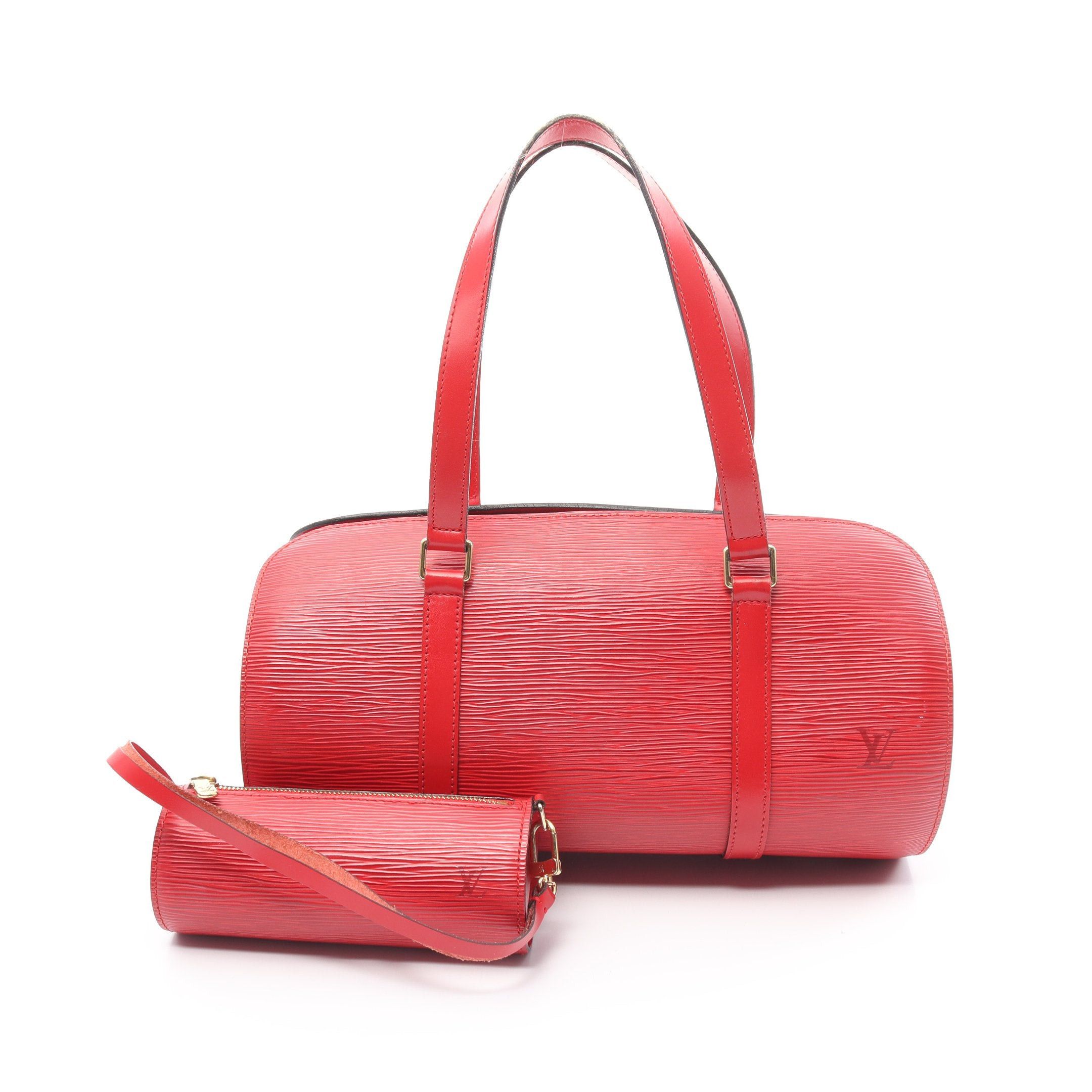 image of Louis Vuitton Soufflot Epi Castilian Red Handbag Leather Red, Women's