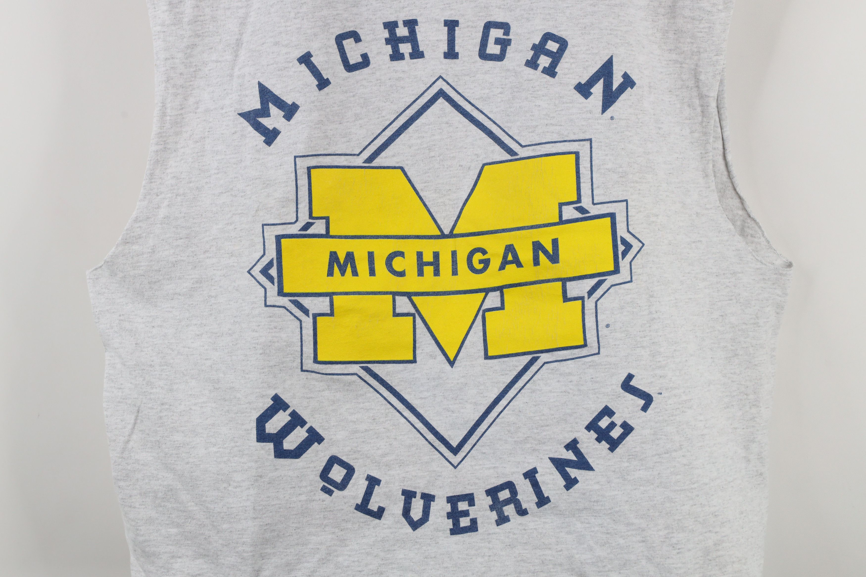 Vintage Vintage 90s University of Michigan Sleeveless T-Shirt Size XL / US 12-14 / IT 48-50 - 4 Thumbnail