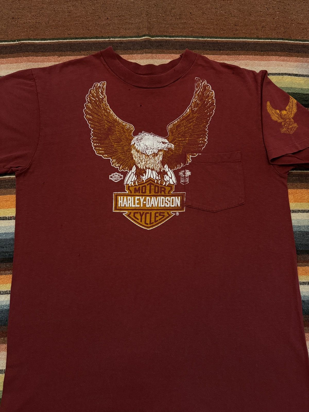 Harley Davidson × Vintage Vintage 1980's La Marque TX Harley Davidson Tee Shirt Size US L / EU 52-54 / 3 - 2 Thumbnail