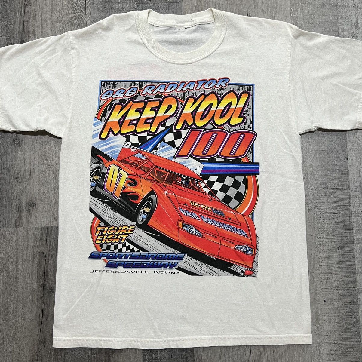 Vintage VTG Keep Kool 100 Sportsdrome Speedway Figure Eight Racing T Size US L / EU 52-54 / 3 - 1 Thumbnail