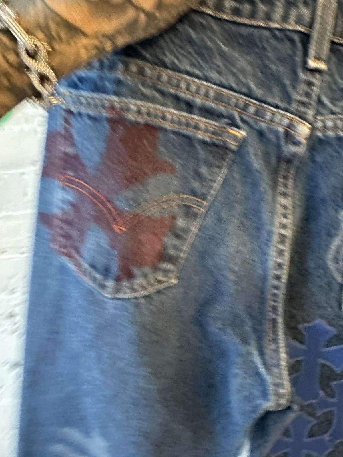 Chrome Hearts Chrome Hearts NEW Levi Stencil cross patch jeans 30 31 Size US 30 / EU 46 - 9 Thumbnail