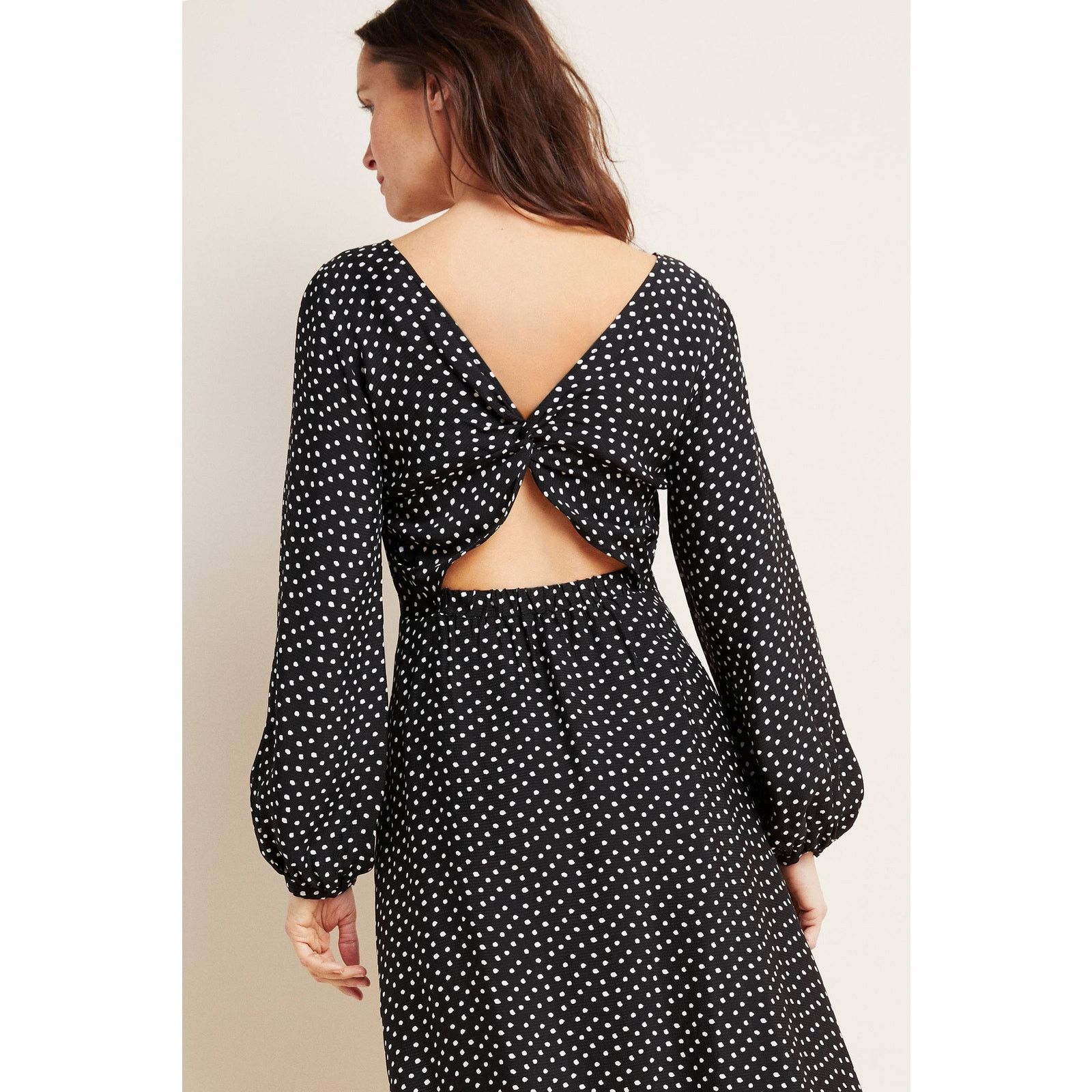 Anthropologie Anthropologie Agatha Midi Dress $160 SIZE 2 B&W Polka Dot Size XS / US 0-2 / IT 36-38 - 3 Thumbnail