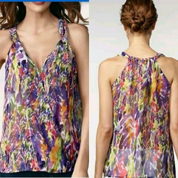 Other Cabi S Petals Watercolor Floral Top Sheer Surplice 730 Chiff Size S / US 4 / IT 40 - 1 Thumbnail