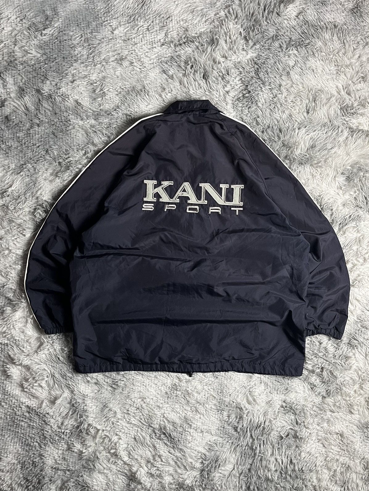 Karl Kani Vintage 90’s KARL KANI Sidetape Big Logo Windbreaker Jacket Size US L / EU 52-54 / 3 - 7 Thumbnail