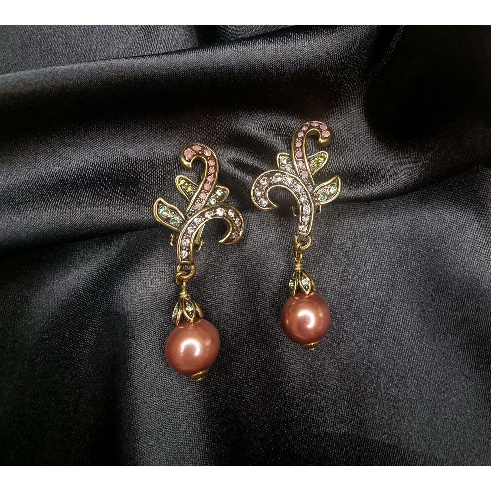 Other Heidi Daus Bronze Tone Colorful Crystals Wine Maroon Color D Size ONE SIZE - 1 Thumbnail