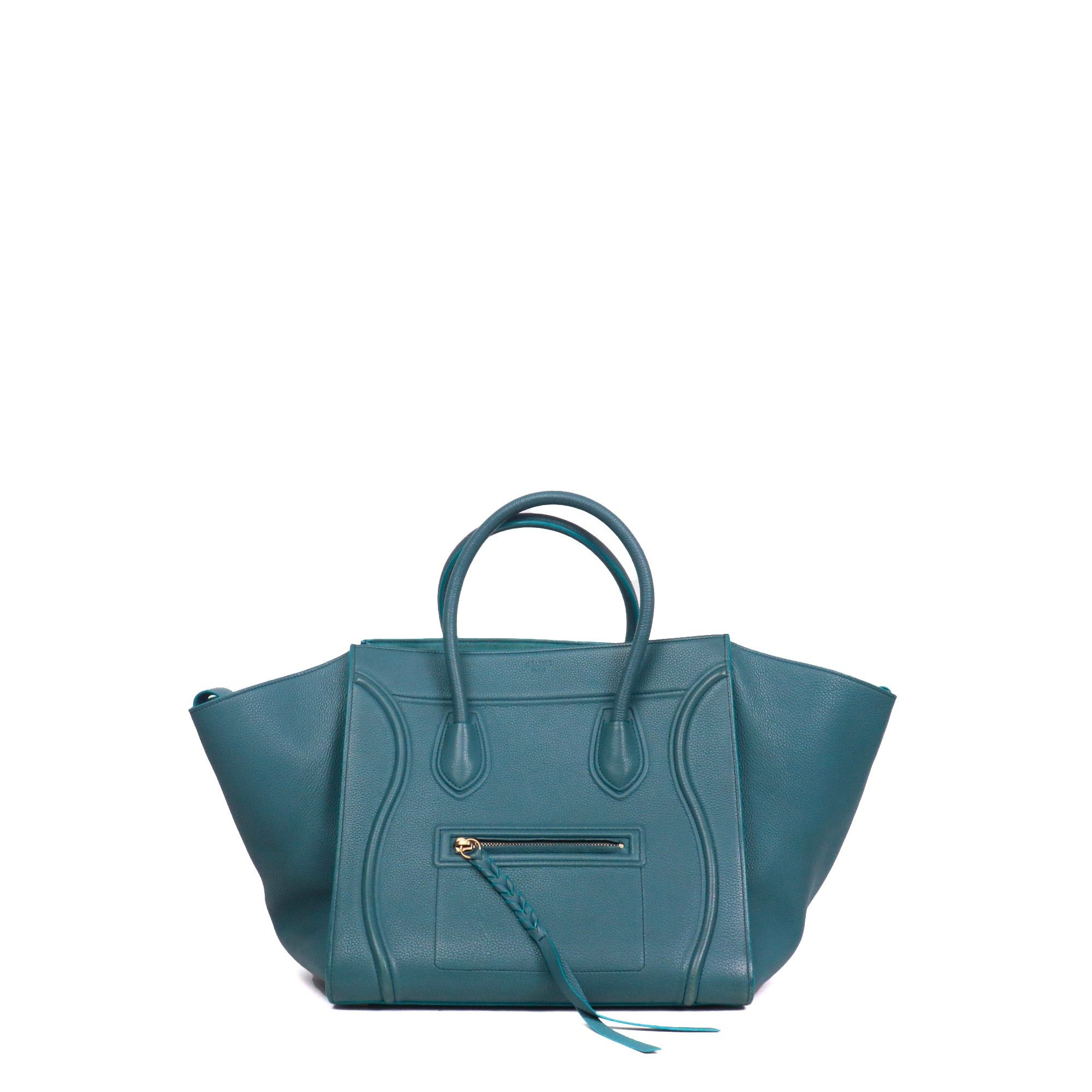 CELINE - Celine Luggage handbag in duck blue leather