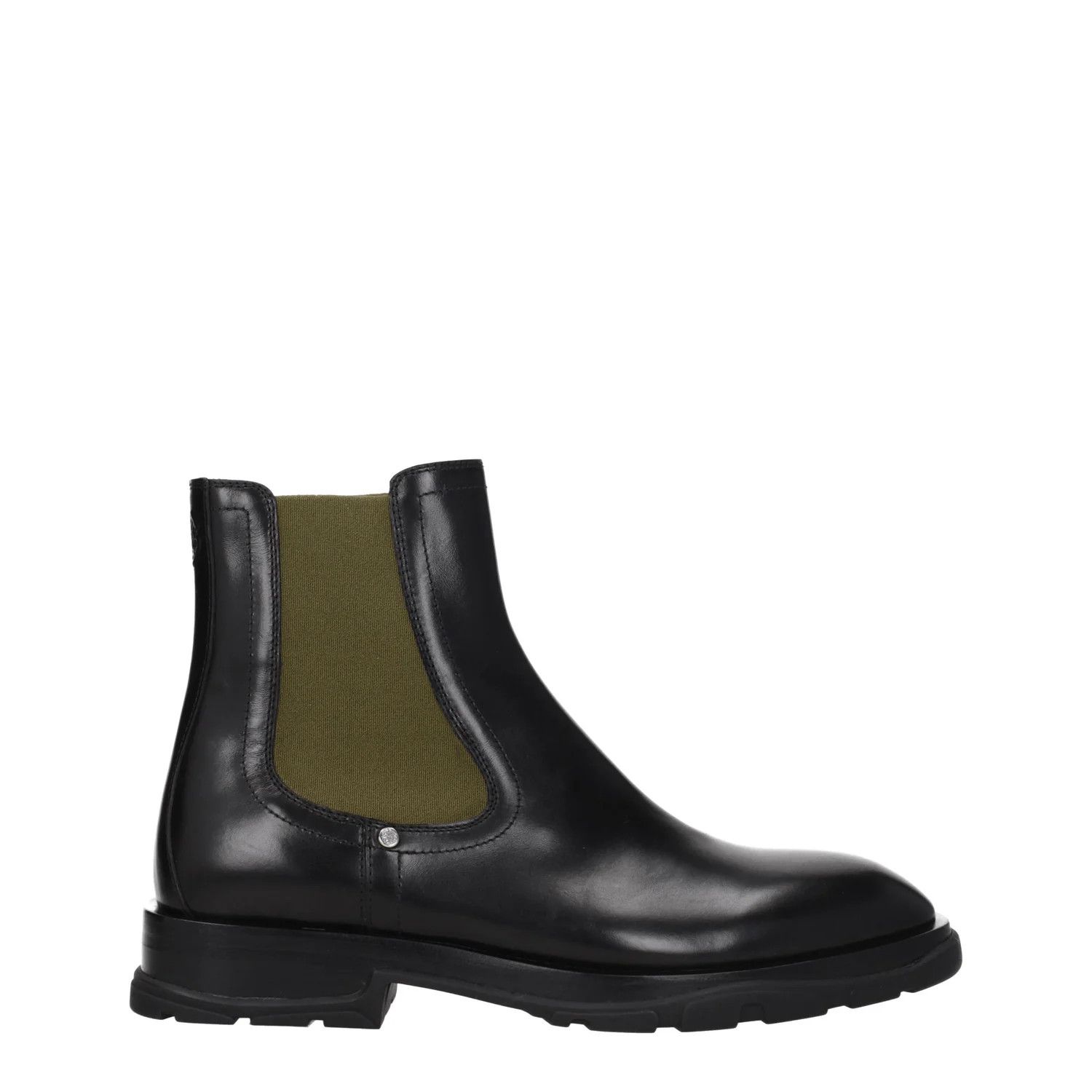 Alexander McQueen ob1o1e0225 Leather Ankle Boots in Black/Khaki Size US 11 / EU 44 - 1 Thumbnail