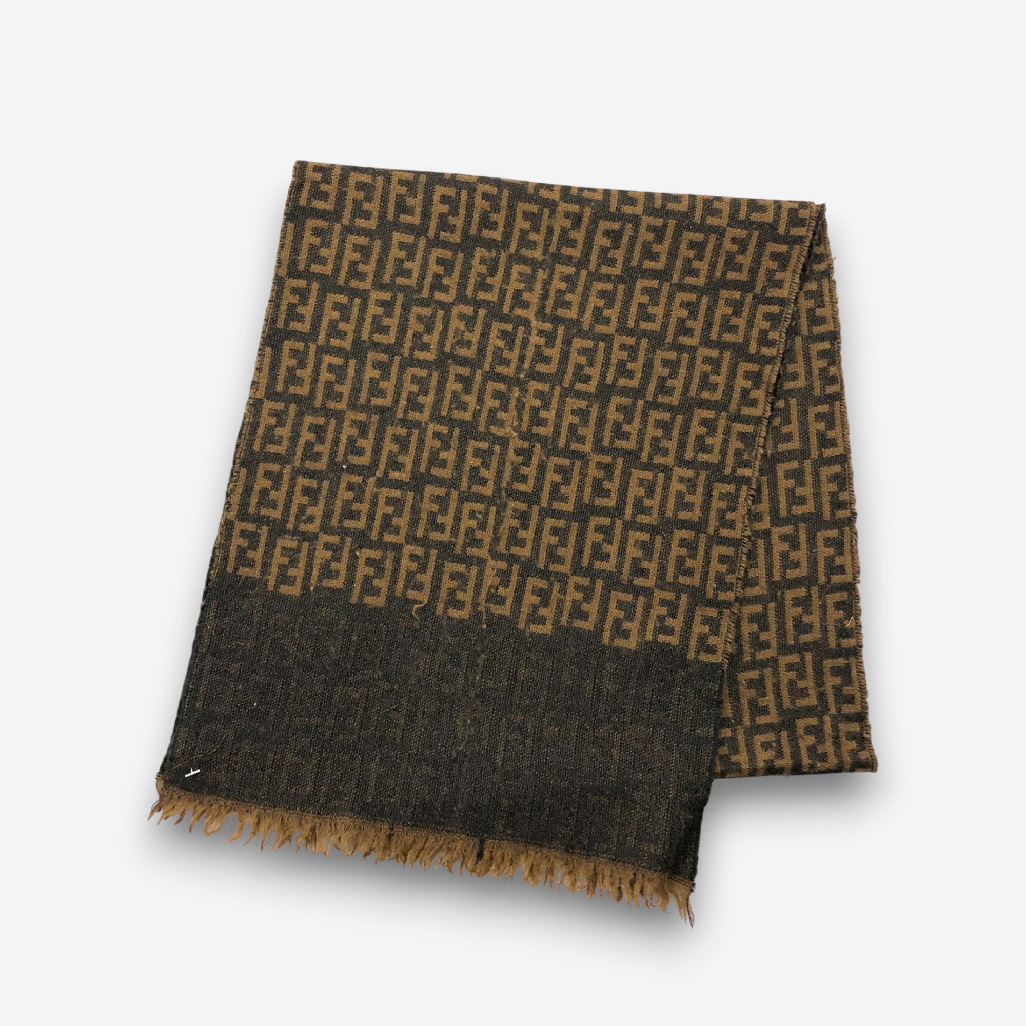 Japanese Brand Vintage Fendi Scarf Fendi Zucca FF Monogram Wool Scarves Size ONE SIZE - 3 Thumbnail